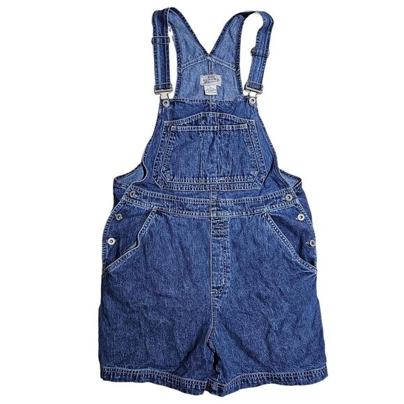 90s y2k granola indie denim carpenter short overalls shorts - Picture 1 of 5
